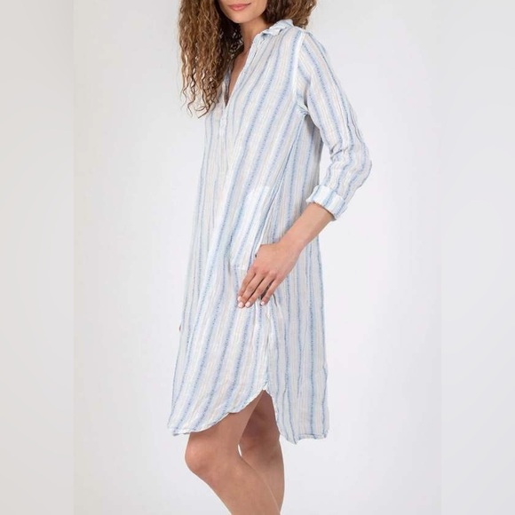 CP Shades Linen Lara Dress in Stripe - Size Small - Picture 2 of 7